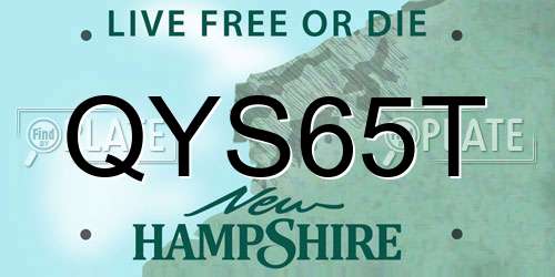 QYS65T New Hampshire License Plate