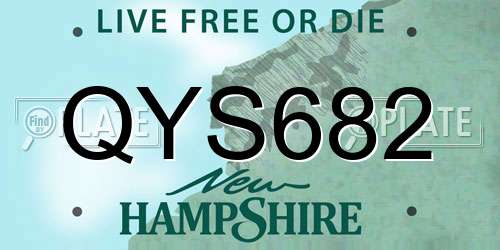 QYS682 New Hampshire License Plate