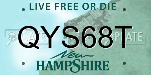 QYS68T New Hampshire License Plate