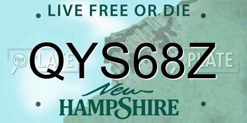 QYS68Z New Hampshire License Plate