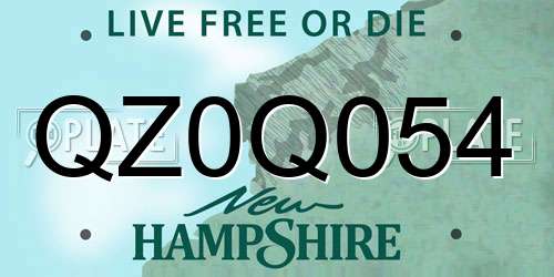 QZ0Q054 New Hampshire License Plate