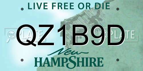 QZ1B9D New Hampshire License Plate