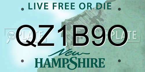 QZ1B9O New Hampshire License Plate