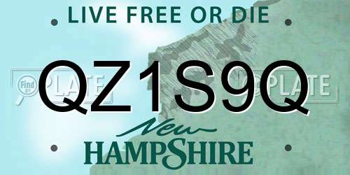 QZ1S9Q New Hampshire License Plate
