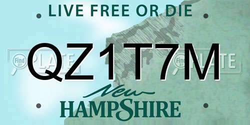 QZ1T7M New Hampshire License Plate
