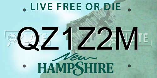 QZ1Z2M New Hampshire License Plate