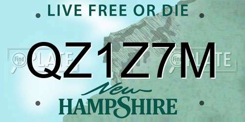 QZ1Z7M New Hampshire License Plate