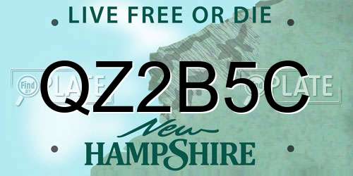QZ2B5C New Hampshire License Plate