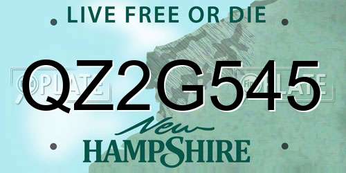 QZ2G545 New Hampshire License Plate