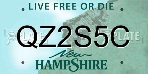 QZ2S5C New Hampshire License Plate