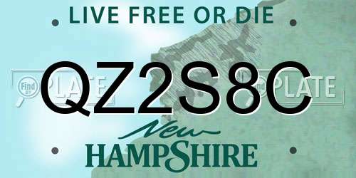 QZ2S8C New Hampshire License Plate
