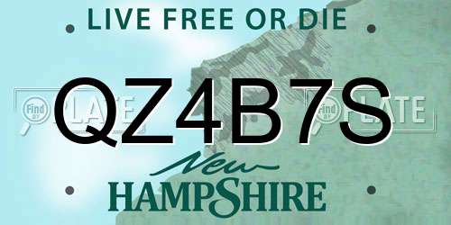 QZ4B7S New Hampshire License Plate