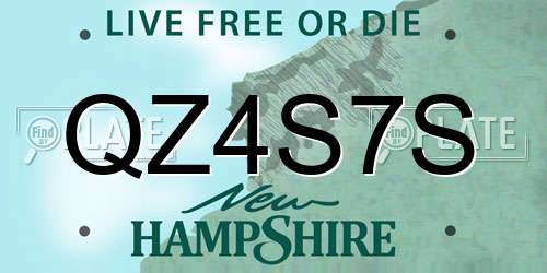 QZ4S7S New Hampshire License Plate