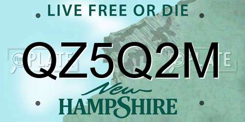 QZ5Q2M New Hampshire License Plate