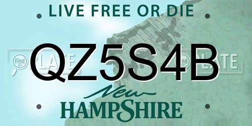 QZ5S4B New Hampshire License Plate