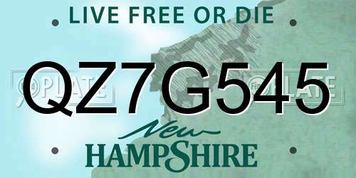 QZ7G545 New Hampshire License Plate
