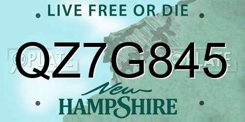 QZ7G845 New Hampshire License Plate