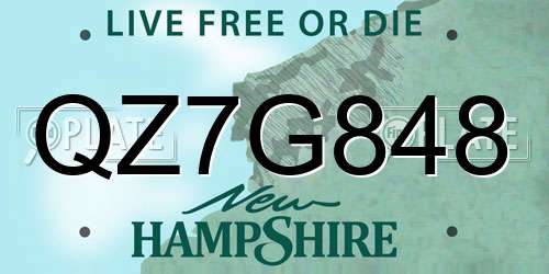 QZ7G848 New Hampshire License Plate