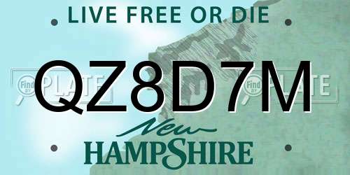 QZ8D7M New Hampshire License Plate
