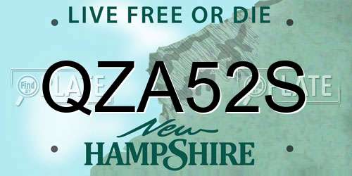 QZA52S New Hampshire License Plate