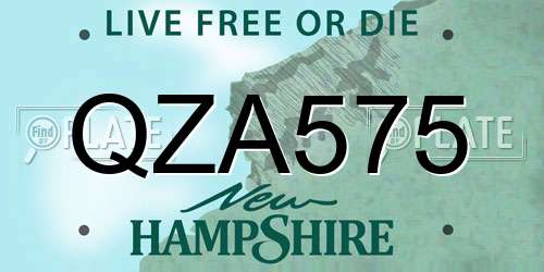 QZA575 New Hampshire License Plate