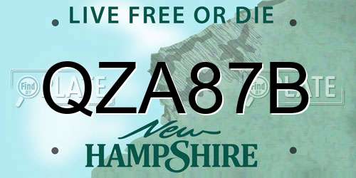 QZA87B New Hampshire License Plate