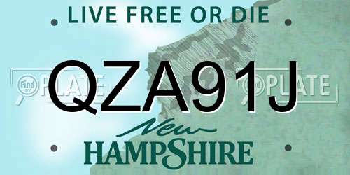 QZA91J New Hampshire License Plate