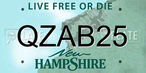 QZAB25 New Hampshire License Plate