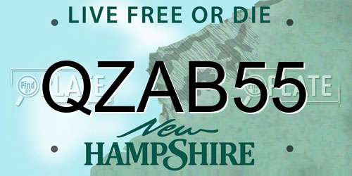 QZAB55 New Hampshire License Plate