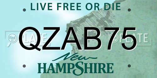 QZAB75 New Hampshire License Plate