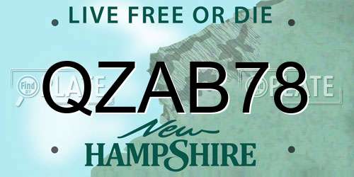 QZAB78 New Hampshire License Plate