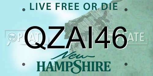 QZAI46 New Hampshire License Plate