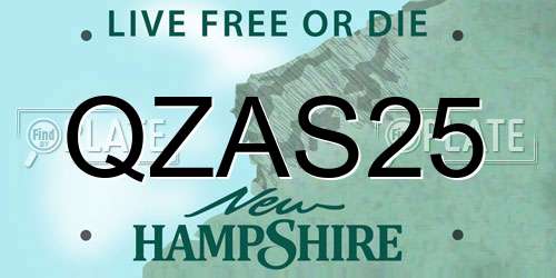 QZAS25 New Hampshire License Plate