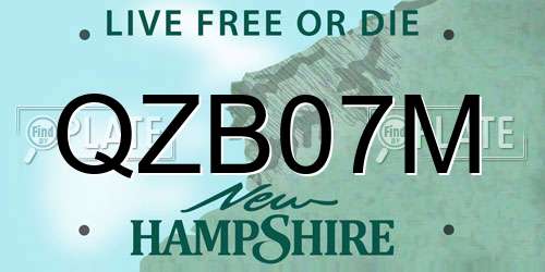 QZB07M New Hampshire License Plate