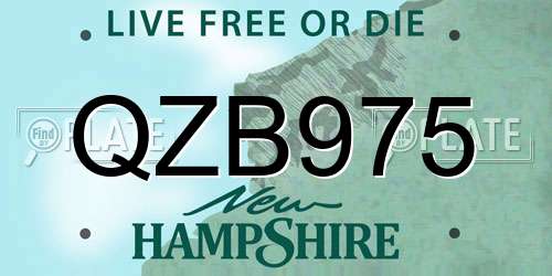 QZB975 New Hampshire License Plate