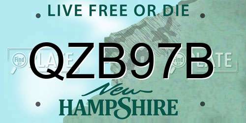 QZB97B New Hampshire License Plate