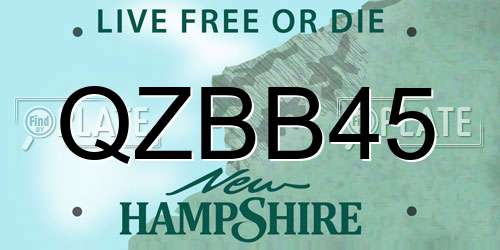 QZBB45 New Hampshire License Plate