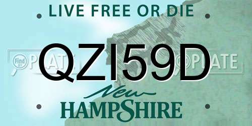QZI59D New Hampshire License Plate