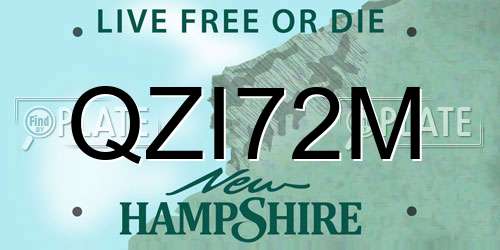 QZI72M New Hampshire License Plate