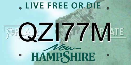 QZI77M New Hampshire License Plate
