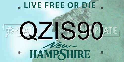 QZIS90 New Hampshire License Plate