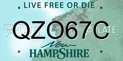 QZO67C New Hampshire License Plate
