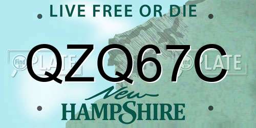 QZQ67C New Hampshire License Plate
