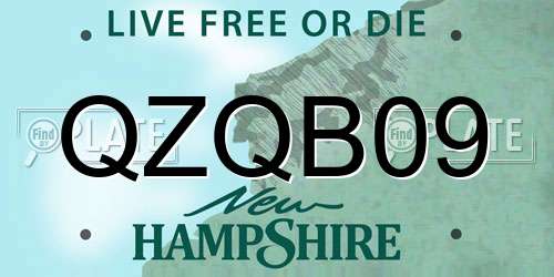 QZQB09 New Hampshire License Plate