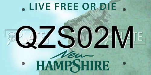 QZS02M New Hampshire License Plate