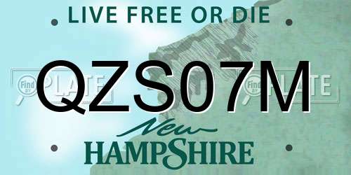 QZS07M New Hampshire License Plate