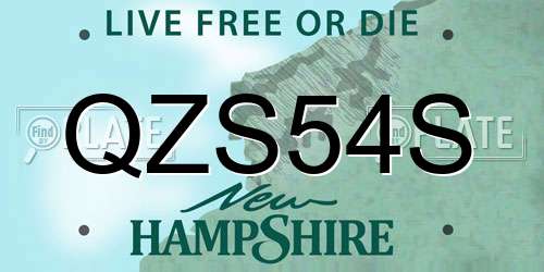 QZS54S New Hampshire License Plate