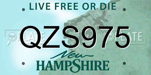 QZS975 New Hampshire License Plate