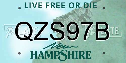 QZS97B New Hampshire License Plate