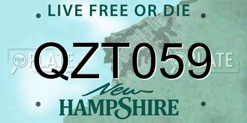 QZT059 New Hampshire License Plate
